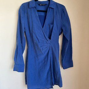 Blue Oversized Sinched Zara Dress